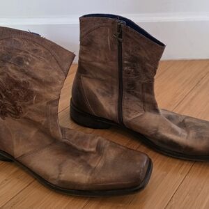 Mark Nason Side Zip Dragon 3/4 Boots Size 13 Vintage- Made In Italy